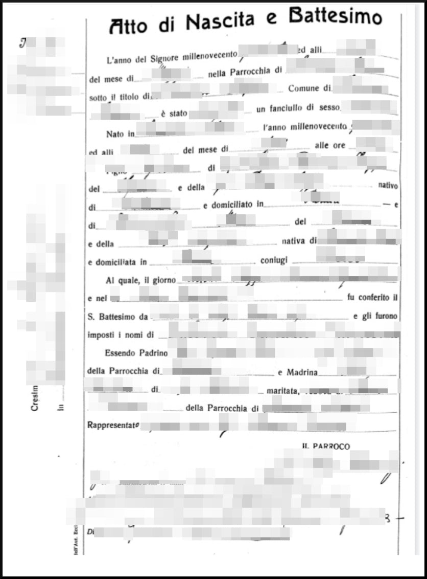 Baptismal certificate